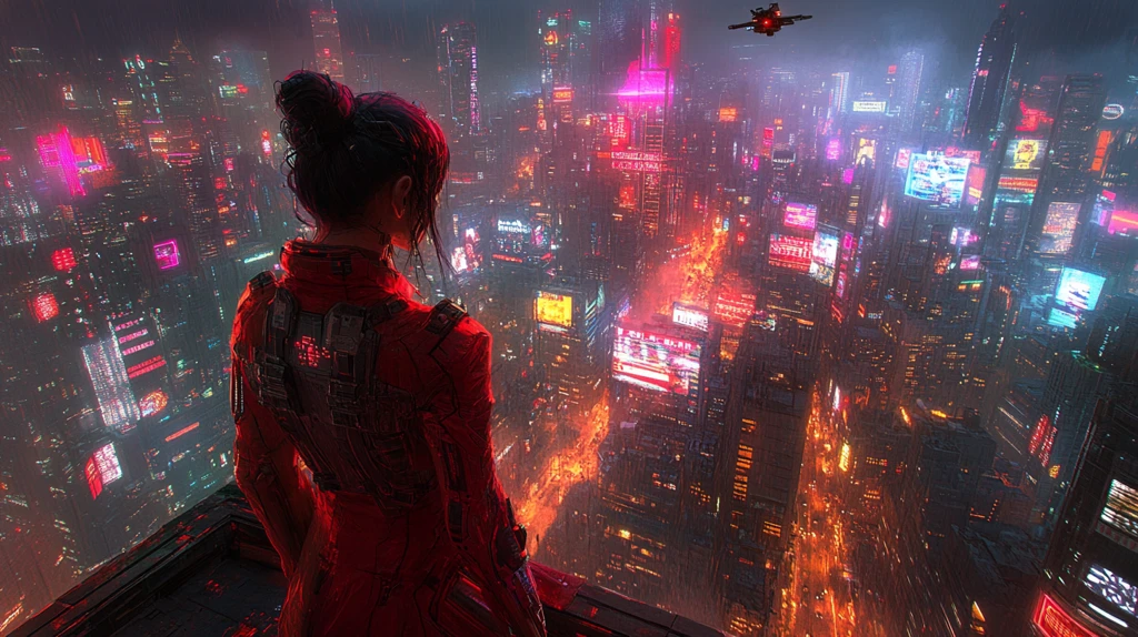 未来都市与女战士