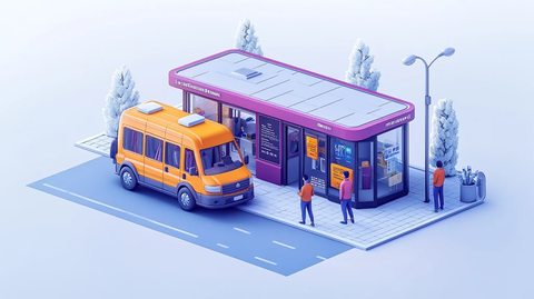 保险车停靠站人群