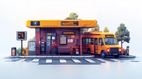 保险车停靠站人群