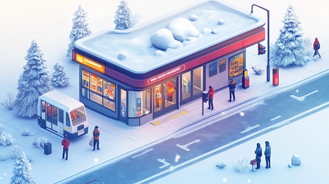 保险车停靠站人群