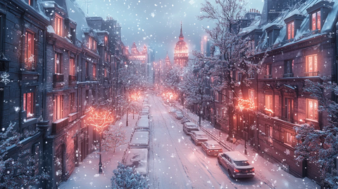 冬季城市俯瞰图