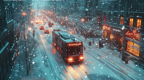 冬季城市俯瞰图