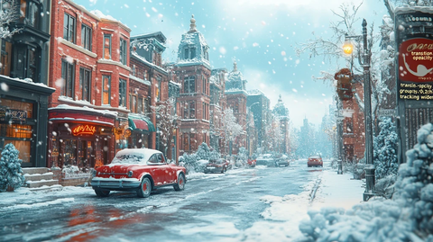 冬季城市俯瞰图