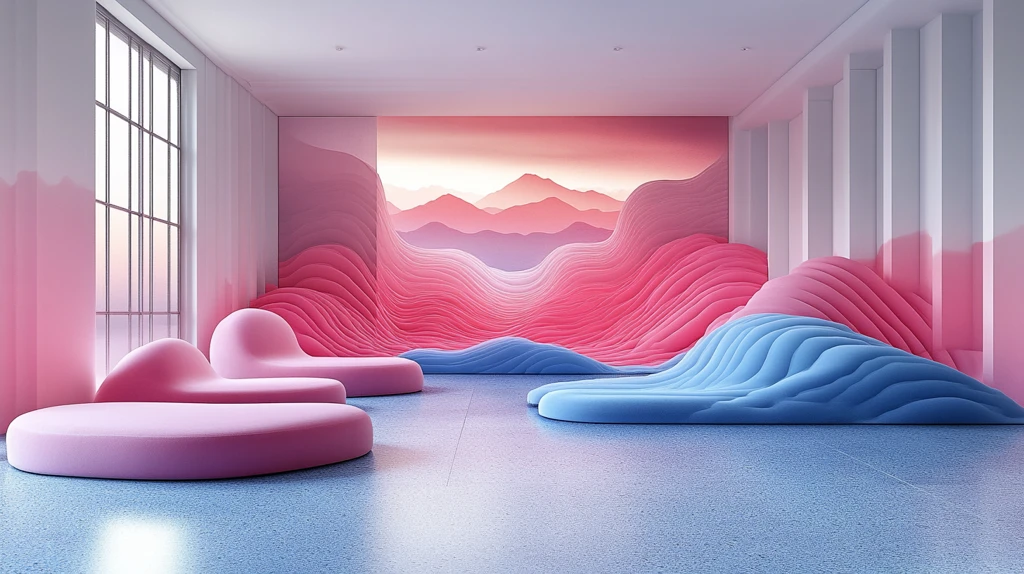 粉色线条矢量图