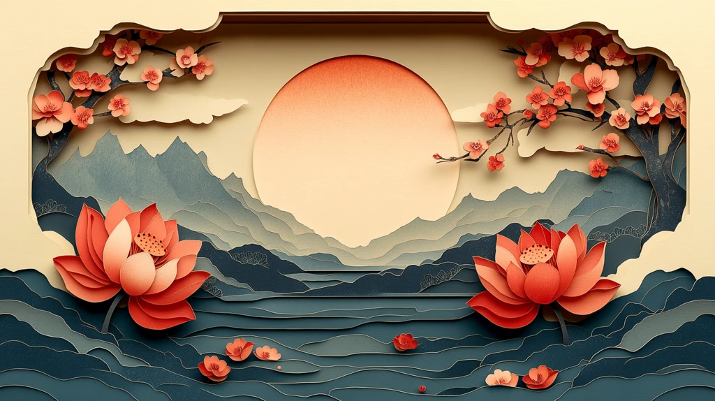 莲花前景梅花开