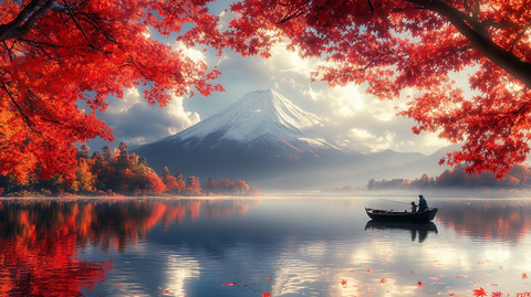 富士山秋日倒影