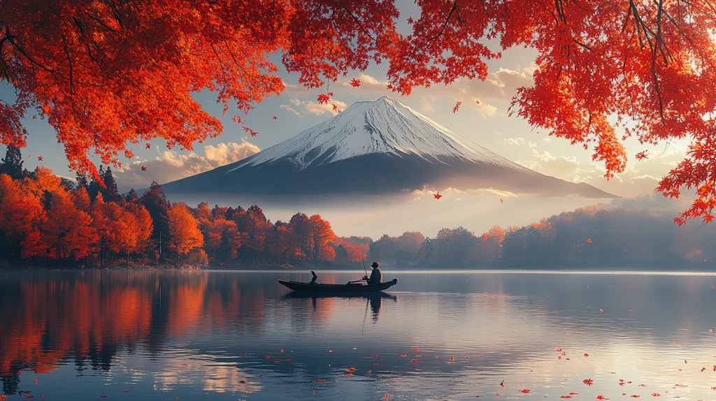 富士山秋日倒影