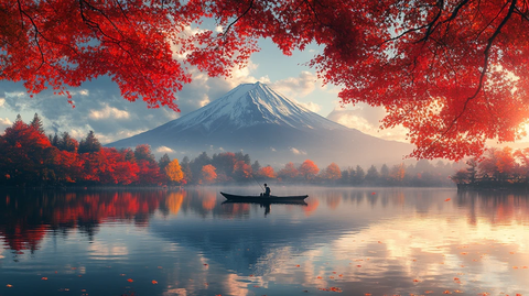 富士山秋日倒影