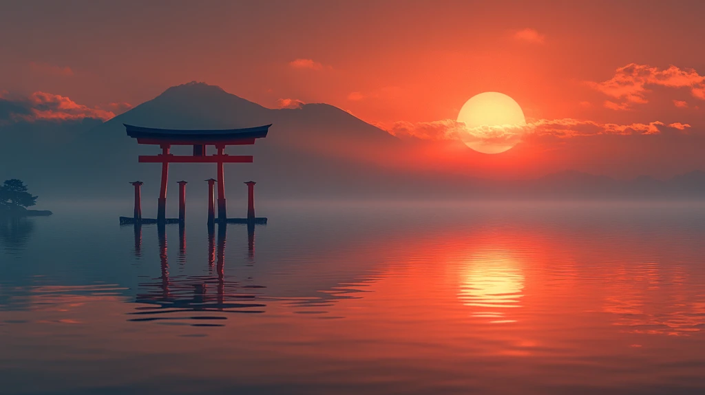 金色夕阳映水面