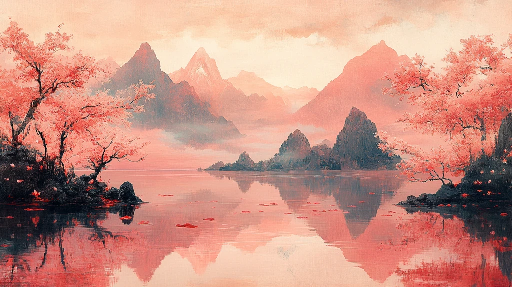 粉山树影鱼悠游