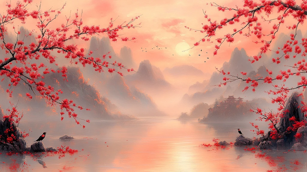红梅山水图