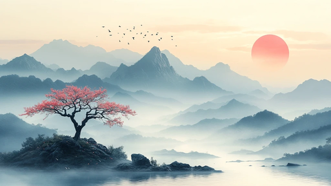 山水流泉生灵图