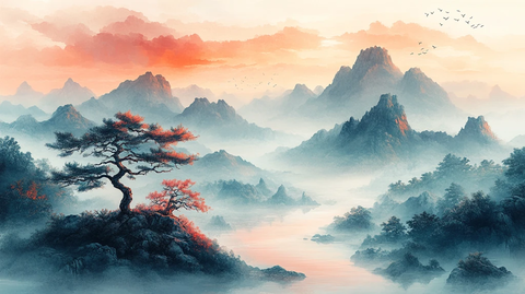 山水河流生命树