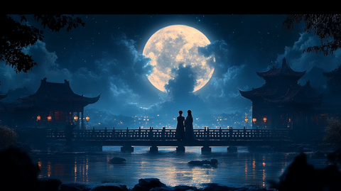 明月桥上古风人