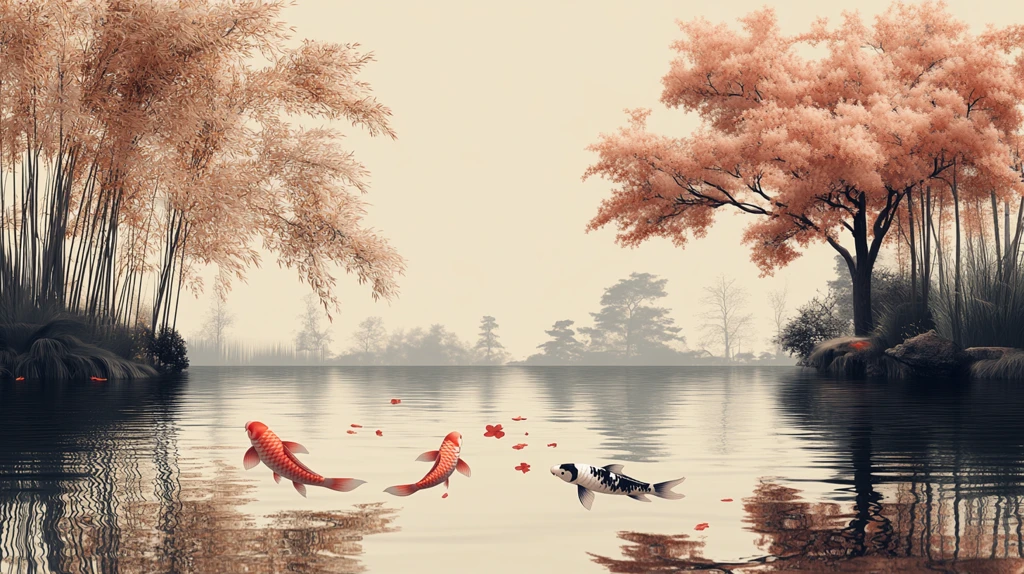 竹影流水樱花饰