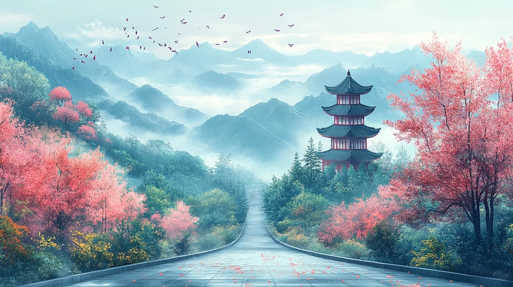 玲珑塔九层国风图