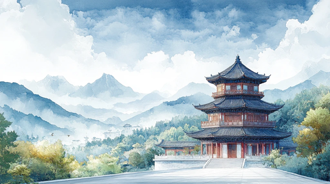 玲珑塔九层国风图