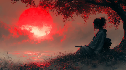 女子思索祖先佩剑