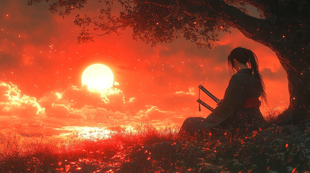 女子思索祖先佩剑