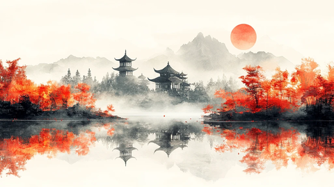 中秋节简约边框