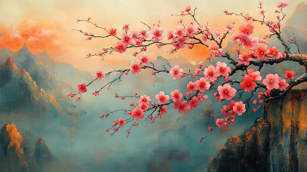 樱花盛开背景字