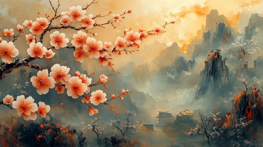 樱花盛开背景字