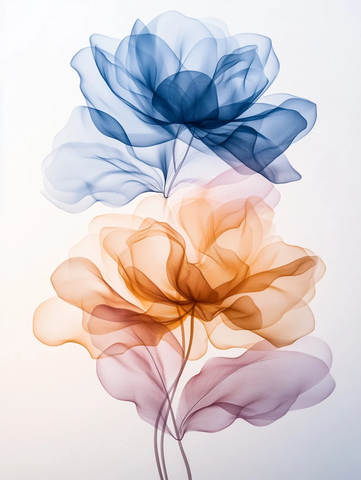 透明花瓣线条图