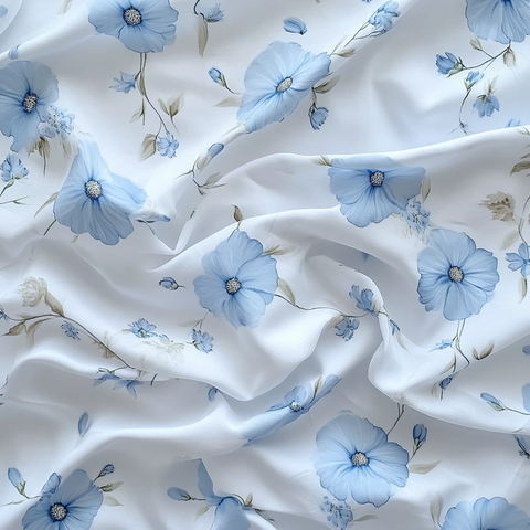 白色背景淡蓝花纹