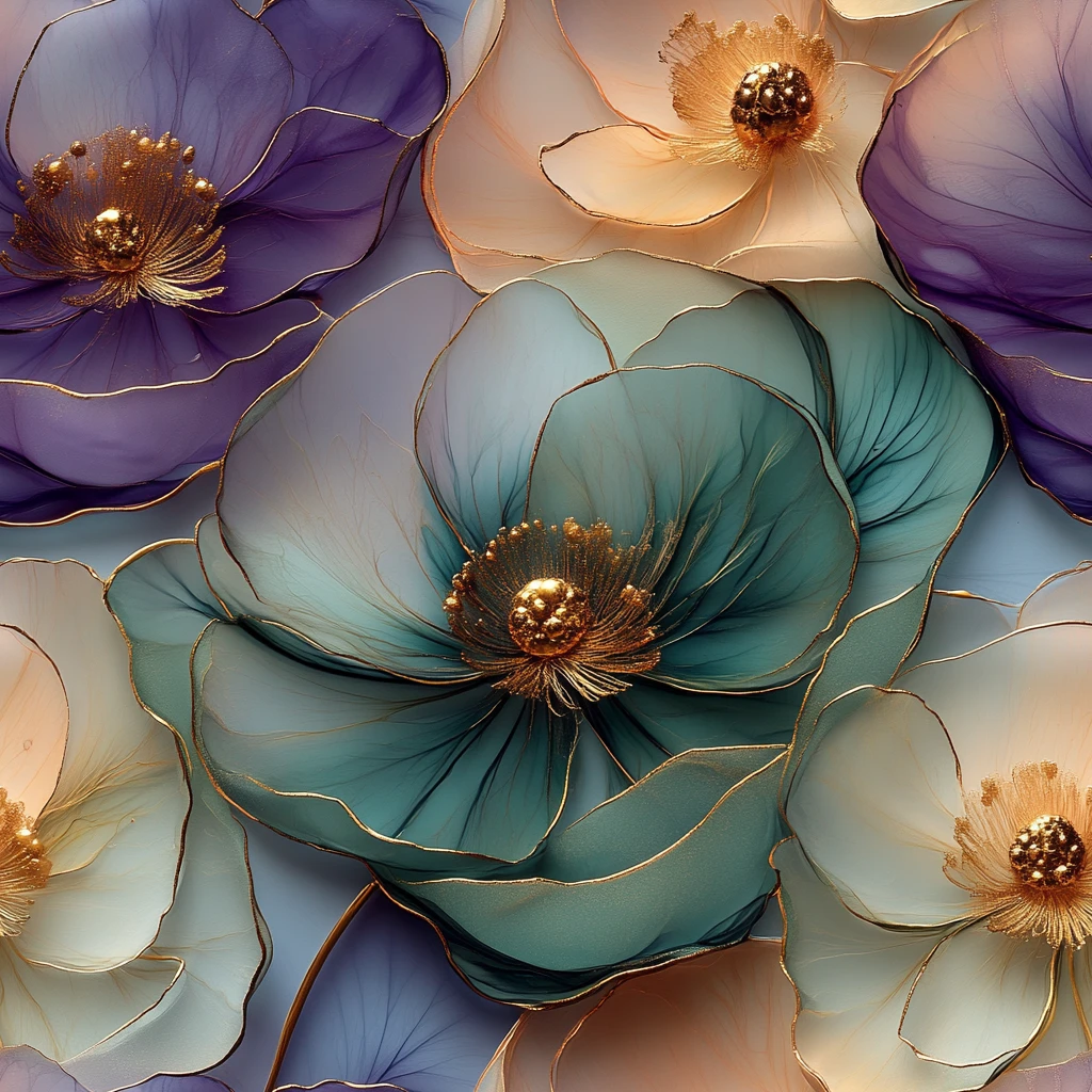 尘紫绿花墨纹理