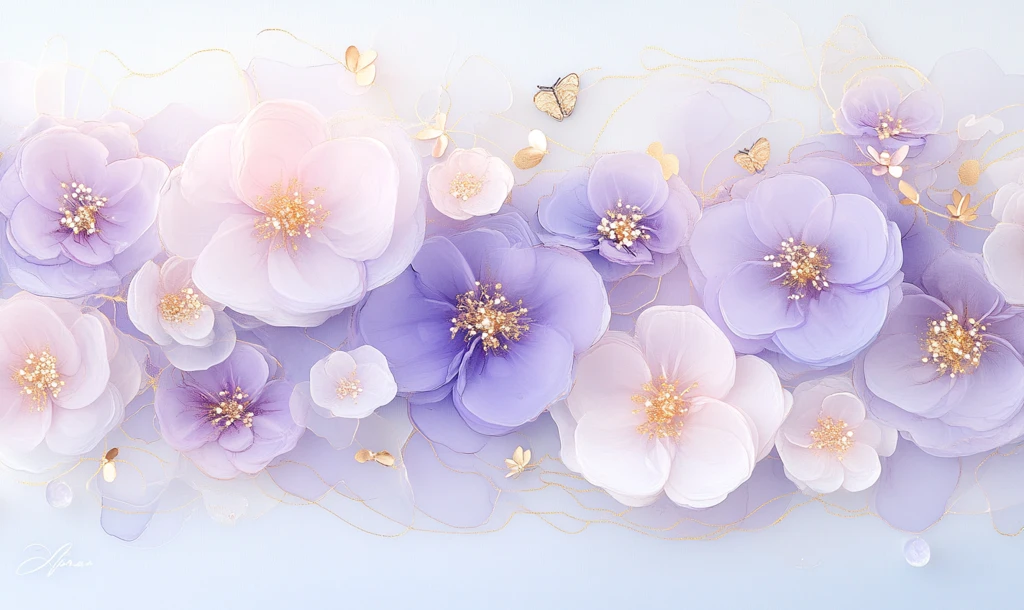 紫色金纹蝶恋花