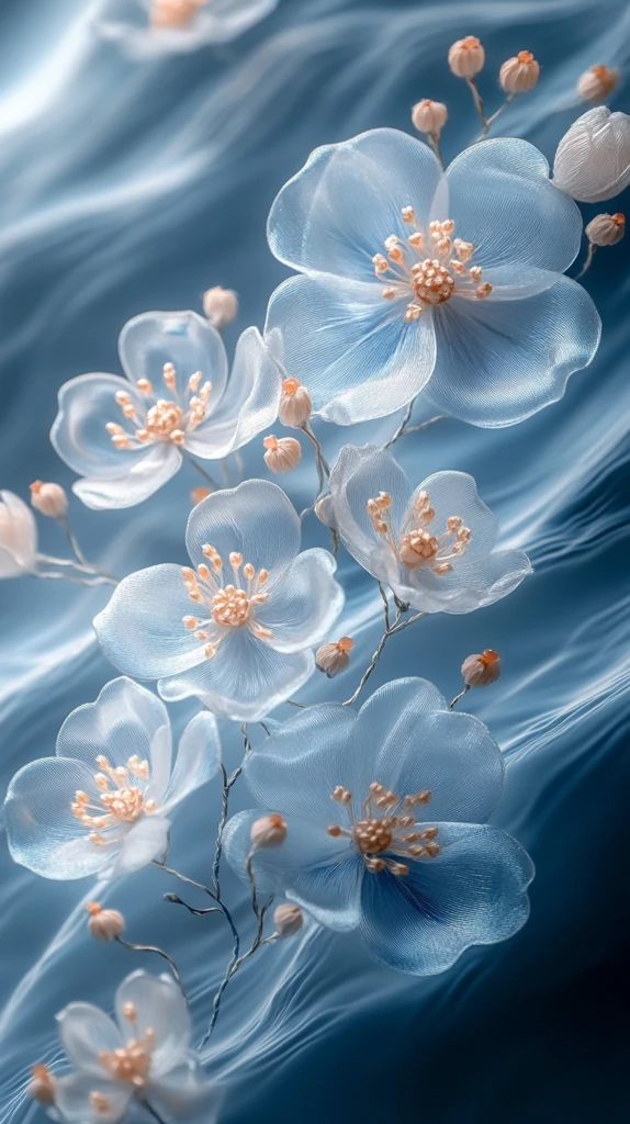 白蓝花纹绣标设计