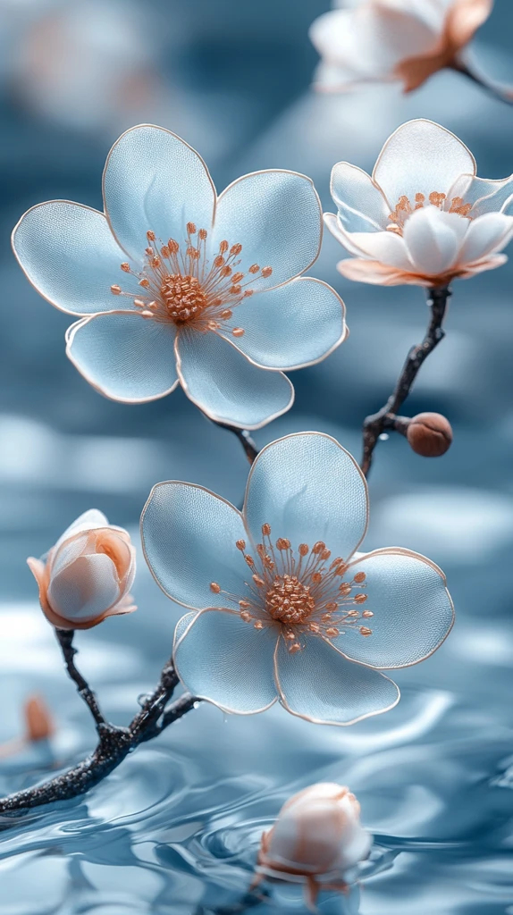 白蓝花纹绣标设计