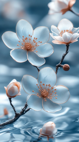 白蓝花纹绣标设计