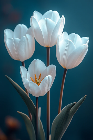 白郁金香黄金花瓣