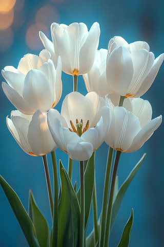 白郁金香黄金花瓣