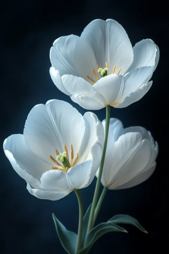 白郁金香黄金花瓣