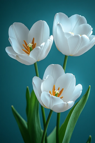 白郁金香黄金花瓣