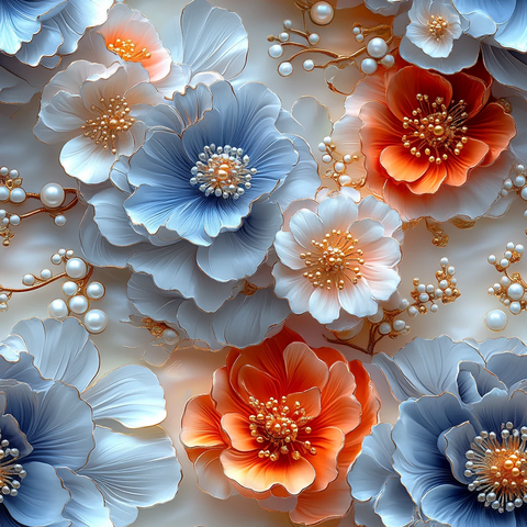 花卉珍珠图案