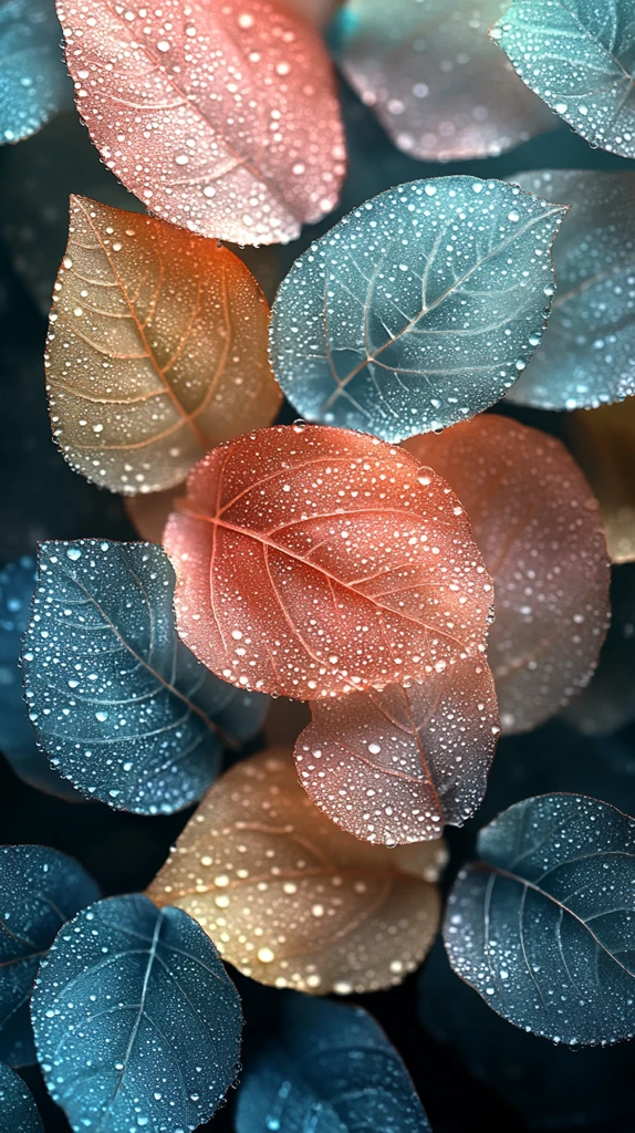 彩色翡翠叶背景