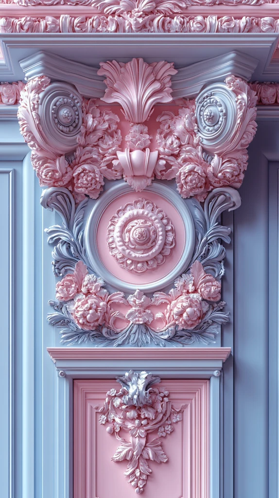 粉色蓝色浪漫边框