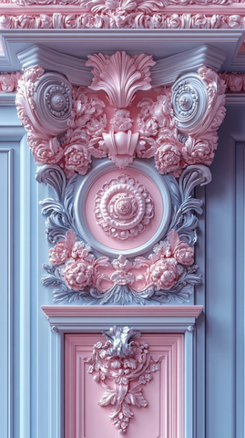 粉色蓝色浪漫边框