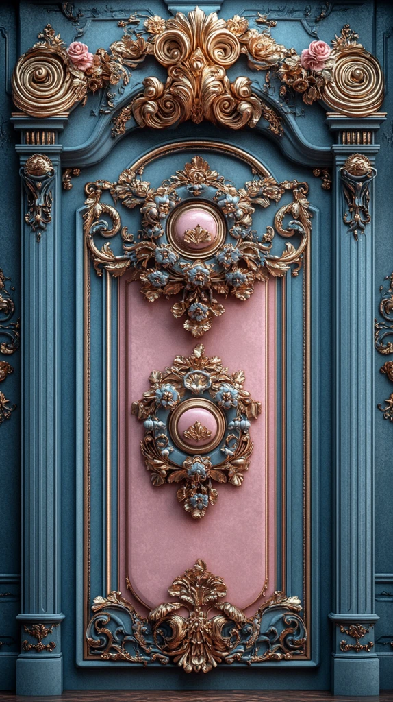 粉色蓝色浪漫边框