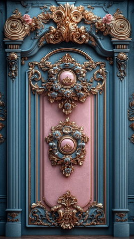 粉色蓝色浪漫边框