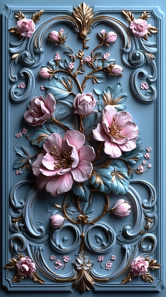 粉色蓝色浪漫边框