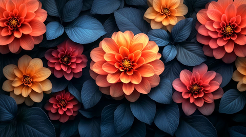 大丽花叶连续图案