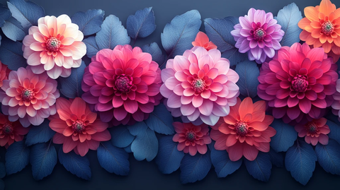 大丽花叶连续图案