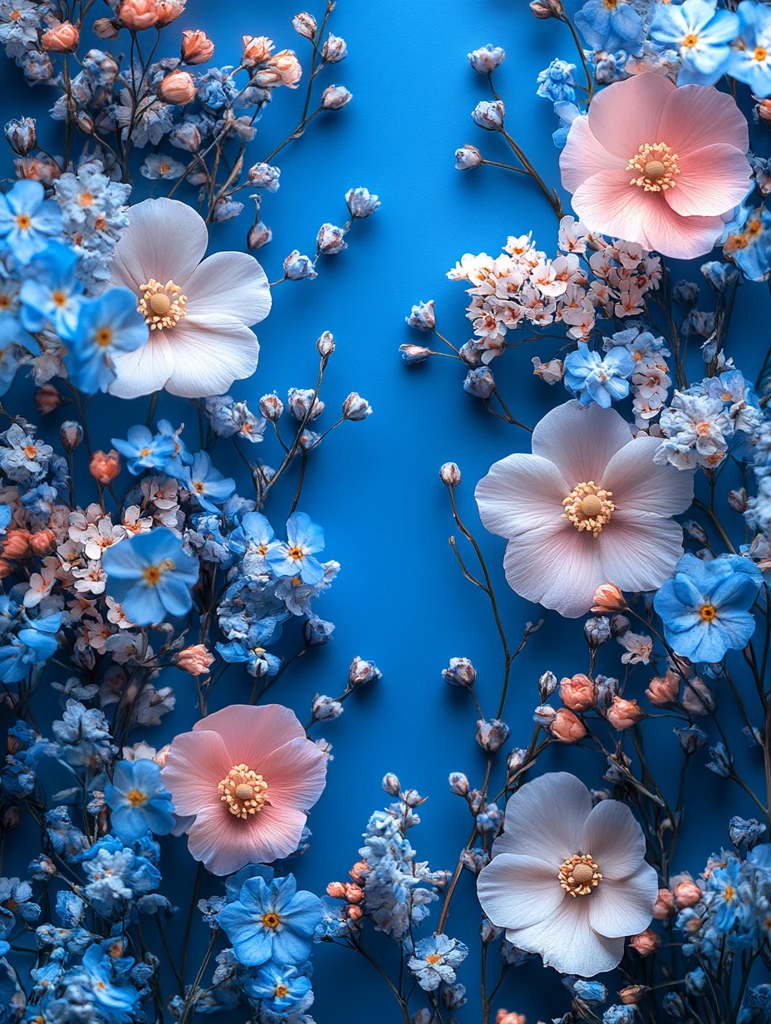 蓝白花边粉色背景