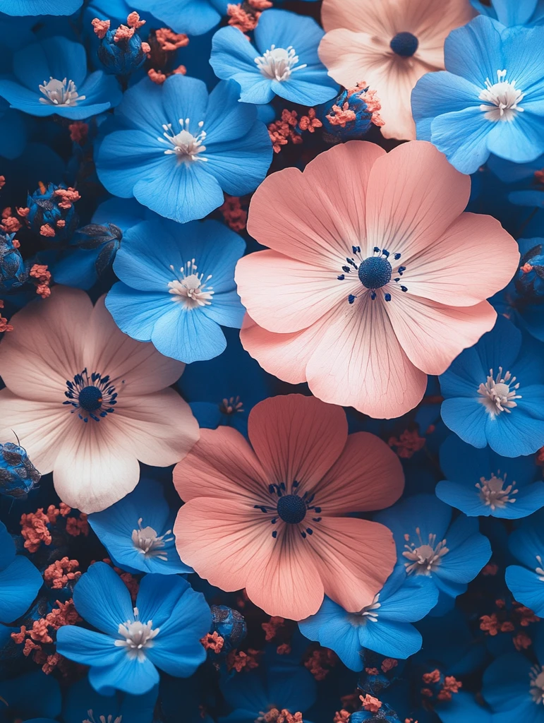 蓝白花边粉色背景