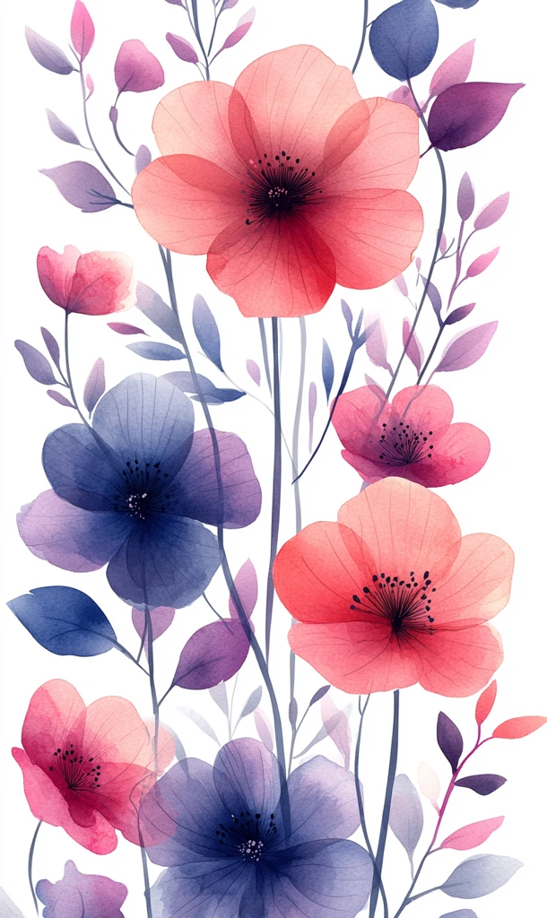 粉色紫蓝小花图案