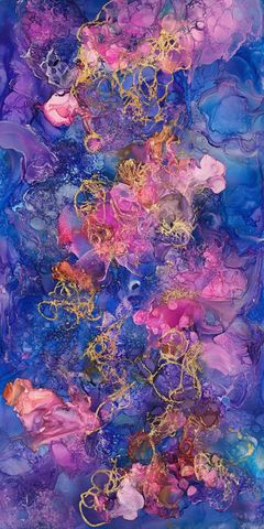 蓝粉紫金酒精墨水壁纸